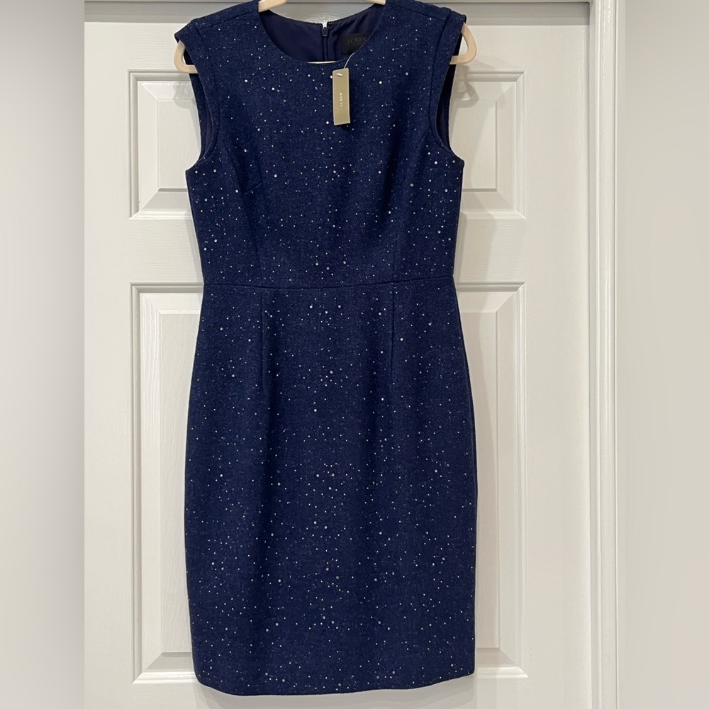 NWT J Crew Collection studded constellation sheath dress, size 6, dark blue - Picture 2 of 16